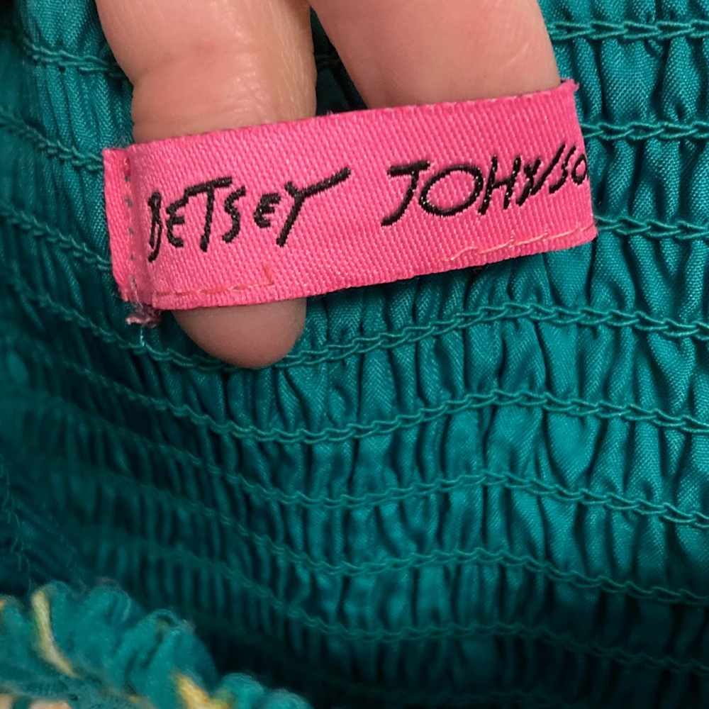 Betsey Johnson Green Palm-Print Maxi Dress with Yellow & White Accents - Picture 2 of 8